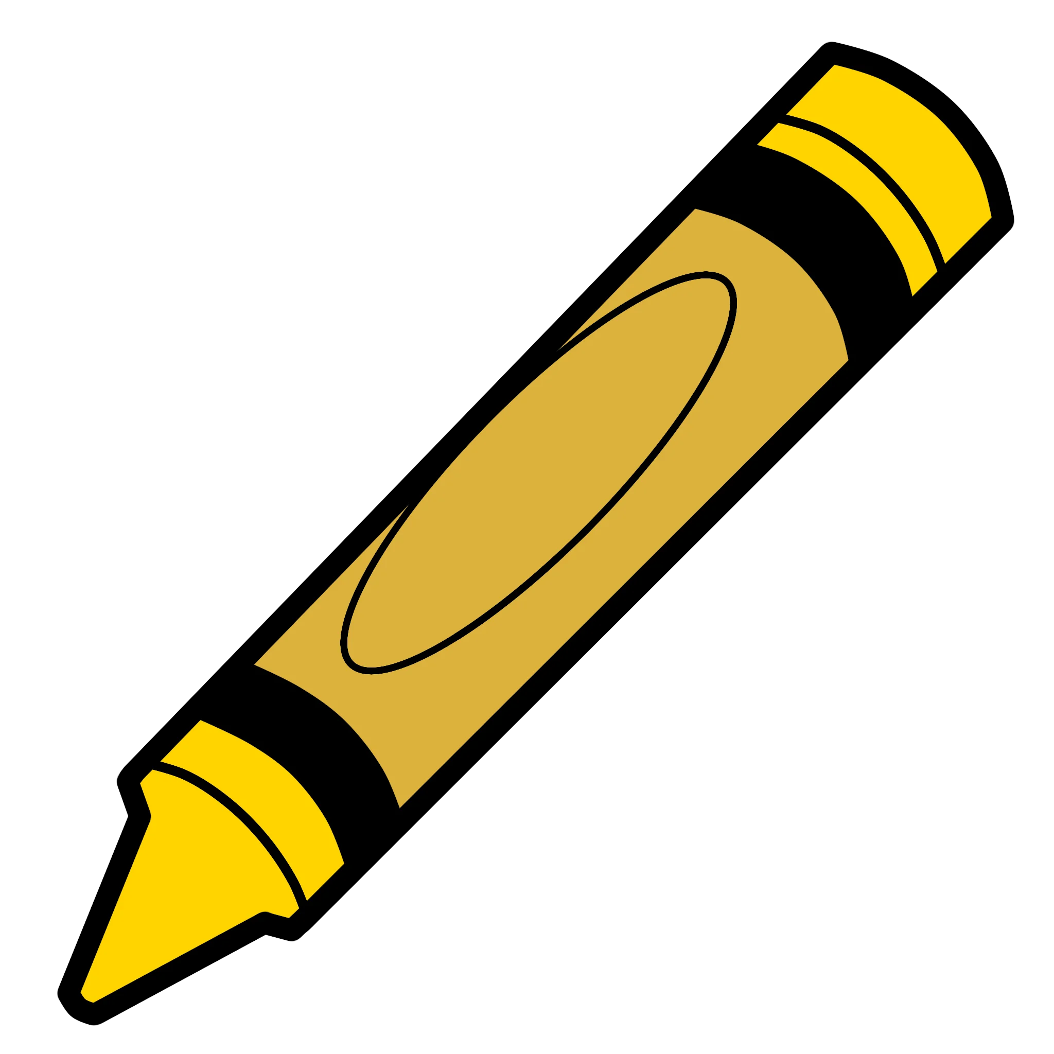 Cheerful Yellow Crayon Clipart Illustration - Simple School Supply Design
