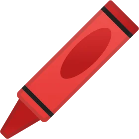 Classic Red Crayon Clipart: A Bold and Playful Drawing Tool Illustration