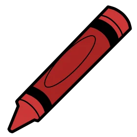 Classic Red Crayon Clipart Illustration - Simple and Bold Drawing Tool Design