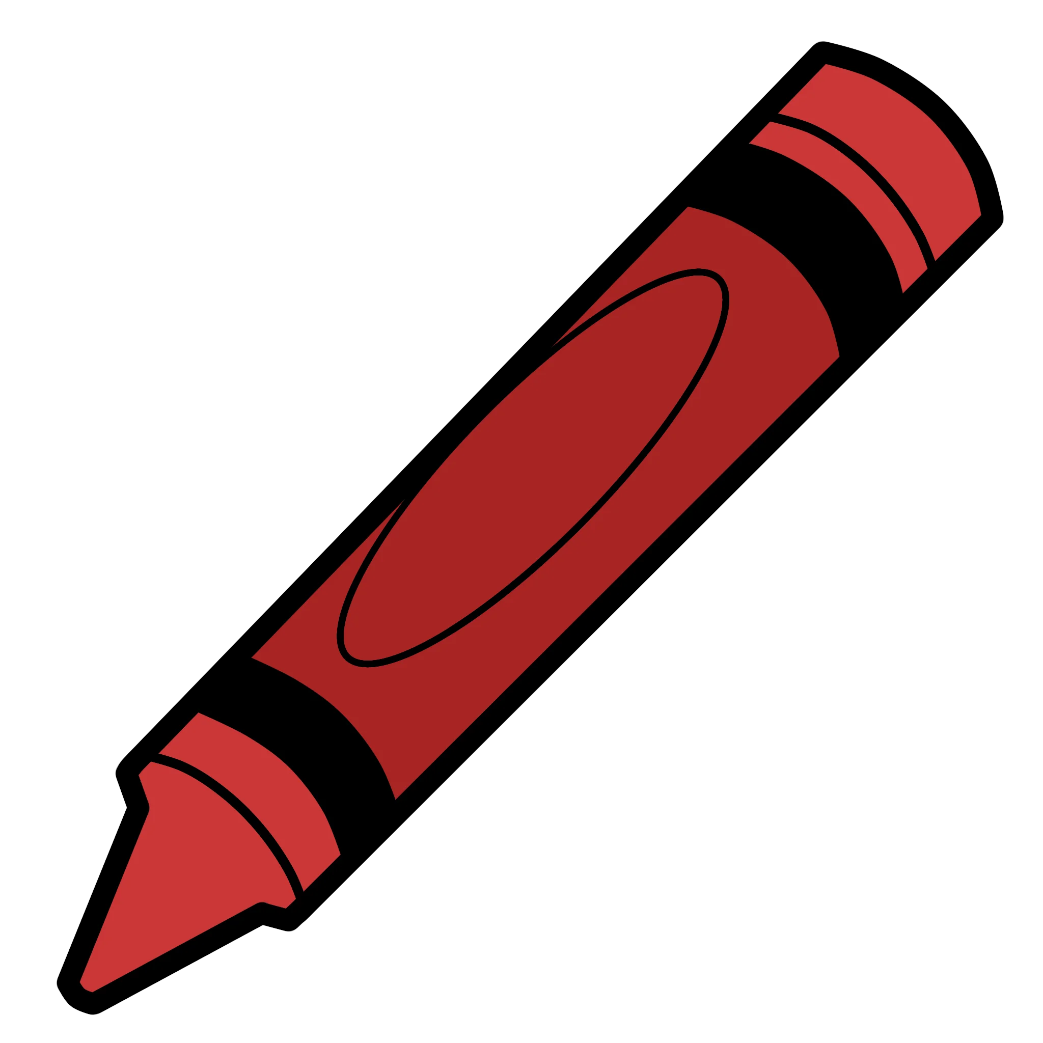 Classic Red Crayon Clipart Illustration - Simple and Bold Drawing Tool Design