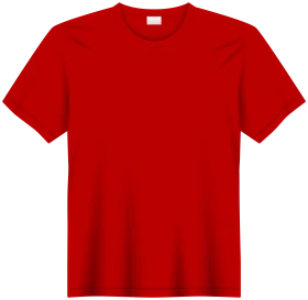 Classic Solid Red Basic T-Shirt Clipart Design Template Mockup