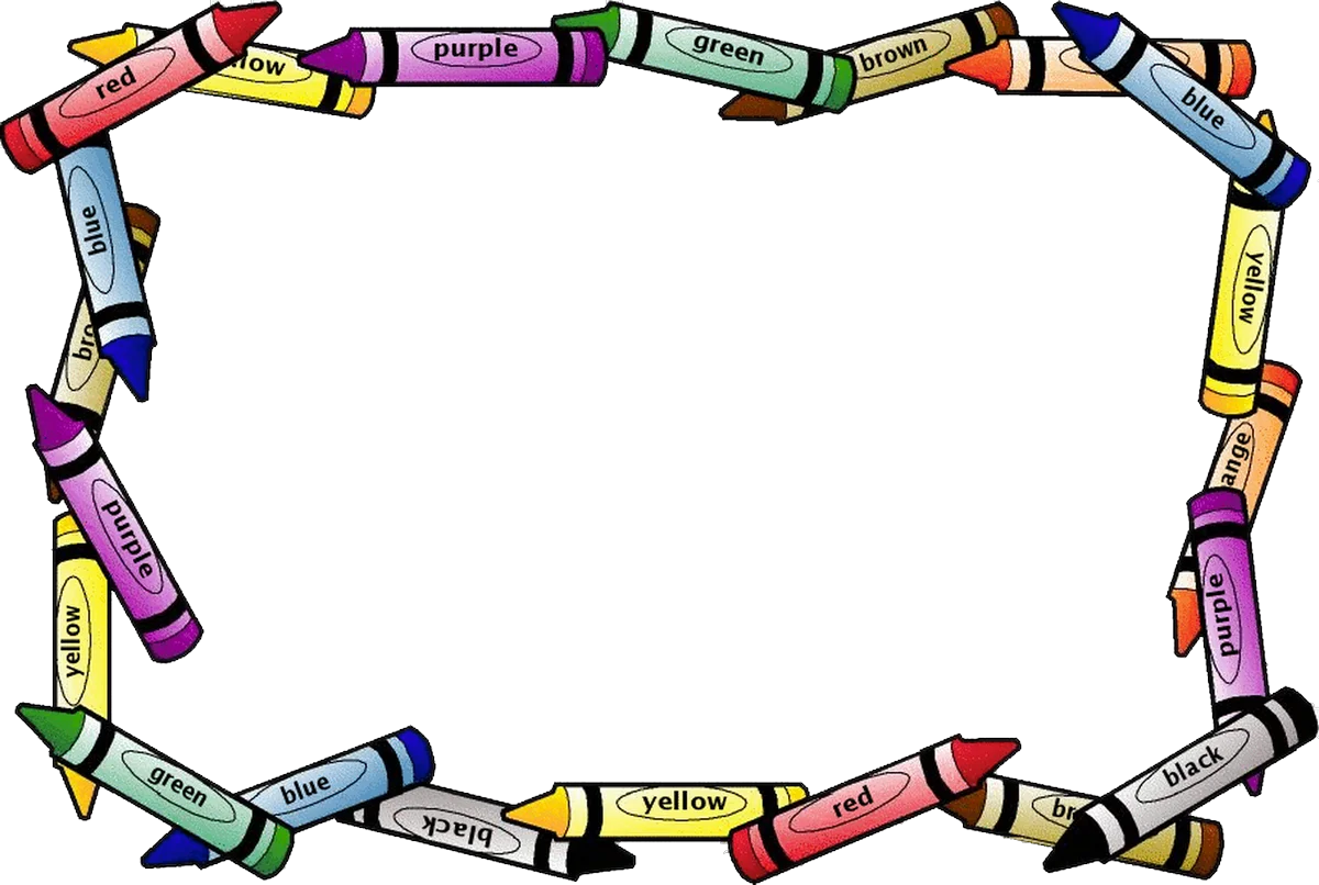 Colorful Crayon Border Clipart: A Playful Frame of Artistic Expression