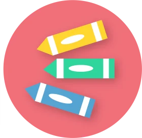Colorful Crayon Clipart Illustration - Creative School Supplies Design