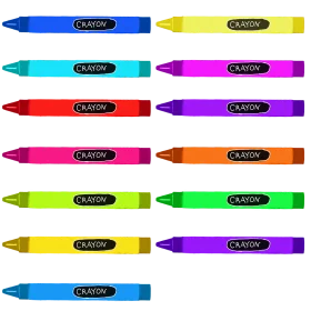 Colorful Wax Crayon Clipart Collection Showcasing Diverse Rainbow Spectrum