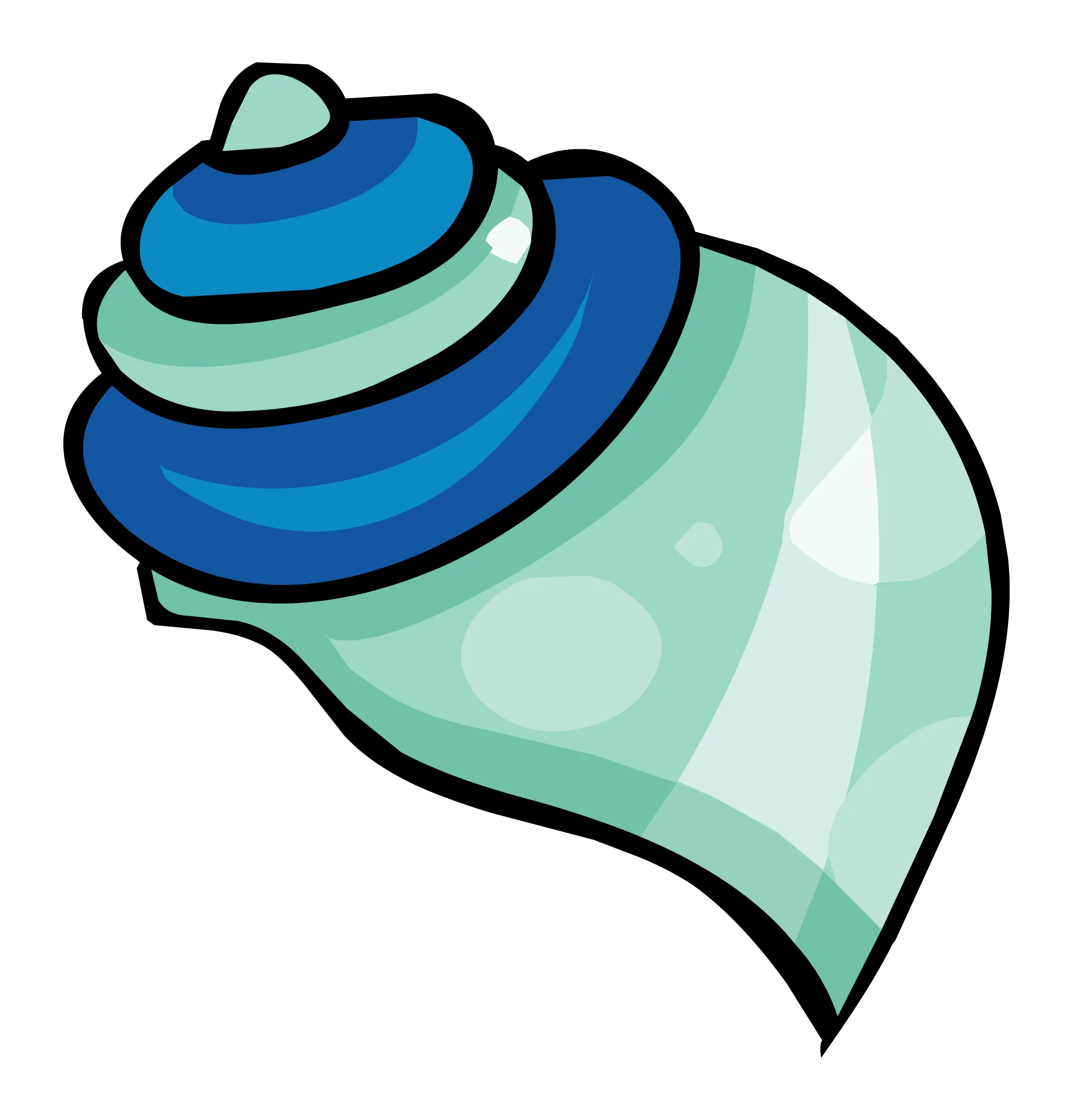 Elegant Coastal Seashell Clipart with Soft Blue and Mint Green Tones