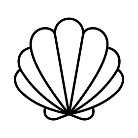 Elegant Minimalist Seashell Clipart - Simple Line Art Ocean Design