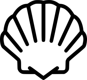 Elegant Scallop Shell Outline Clipart - Simple Nautical Design Element