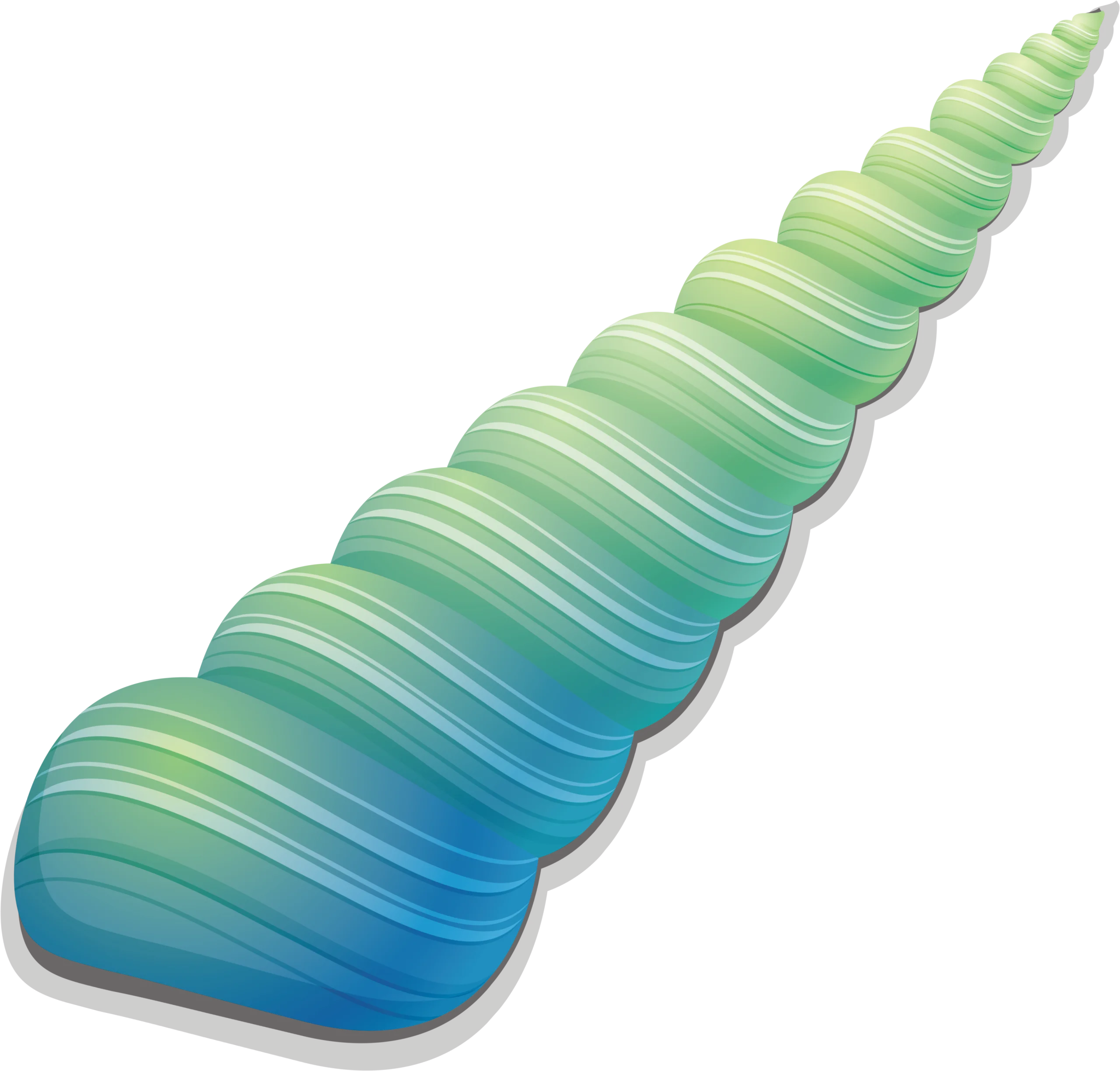 Elegant Spiral Seashell Clipart - Oceanic Gradient Illustration Design