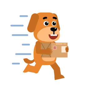 Energetic Jack Russell Terrier Clipart Delivering Packages with Playful Enthusiasm