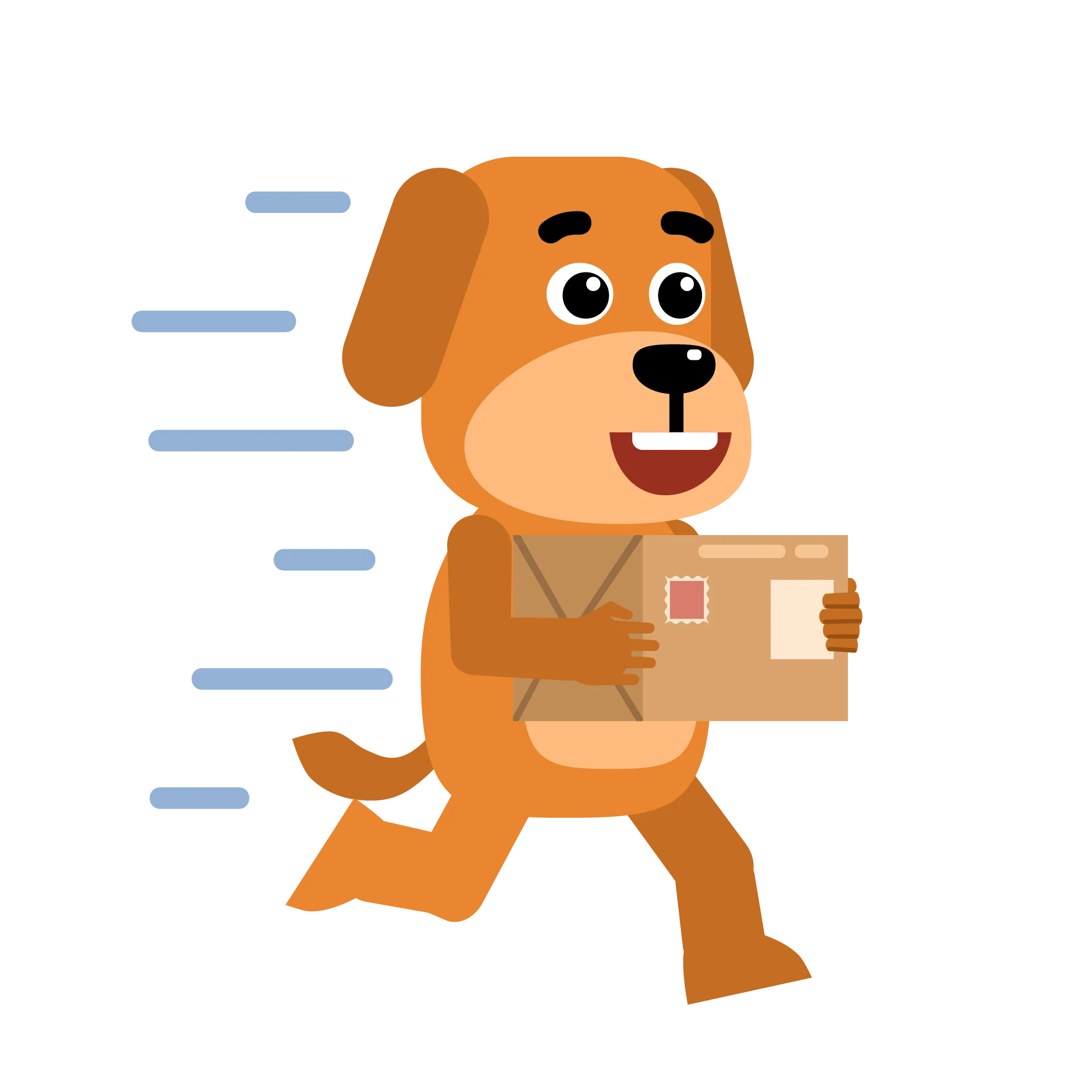 Energetic Jack Russell Terrier Clipart Delivering Packages with Playful Enthusiasm