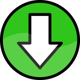 Green Circular Download Clipart Icon with Downward Pointing Arrow Symbol