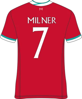Liverpool FC Home Jersey Clipart Featuring James Milner's Iconic Number 7 Shirt