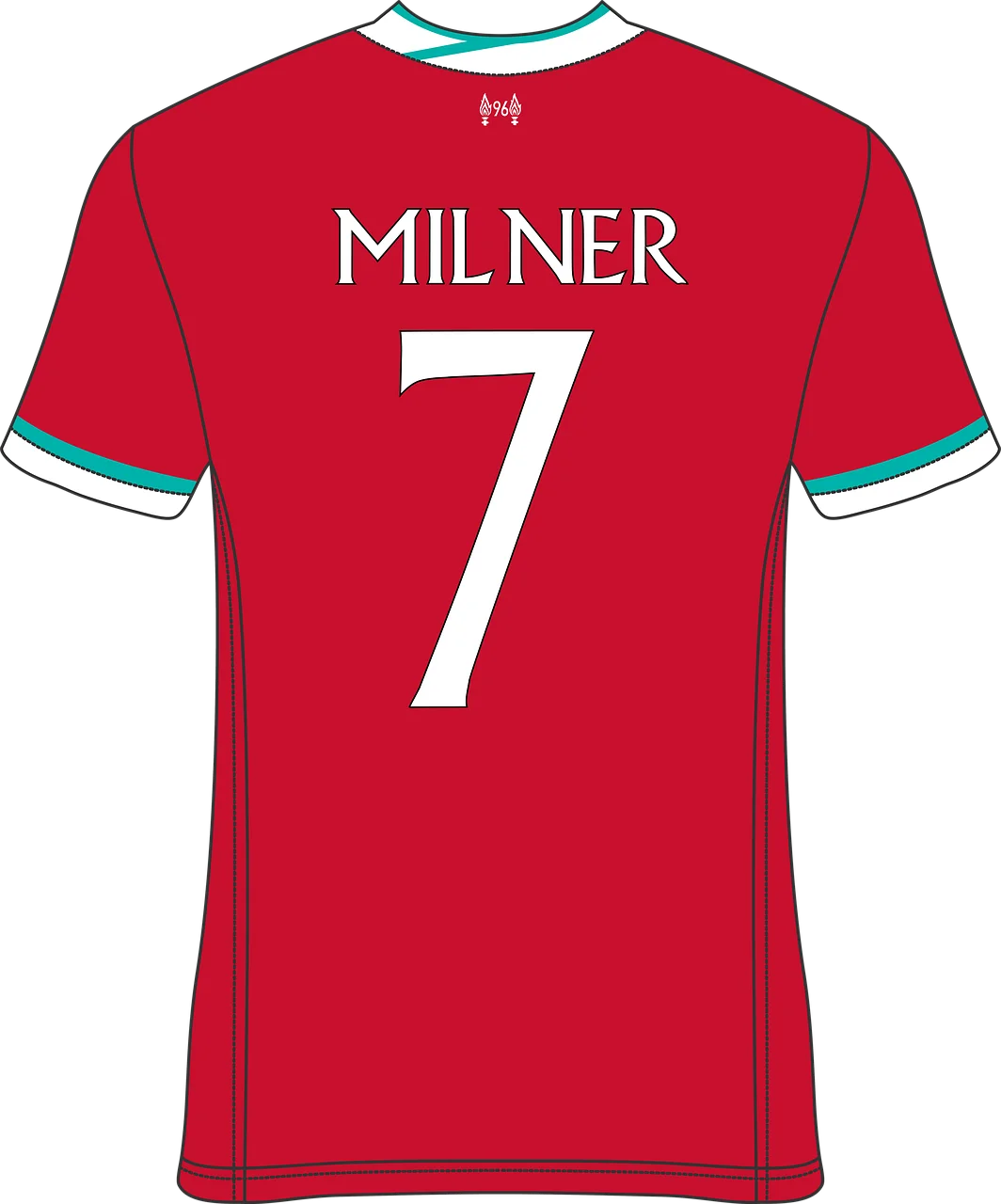 Liverpool FC Home Jersey Clipart Featuring James Milner's Iconic Number 7 Shirt
