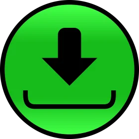 Minimalist Green Download Clipart Icon with Bold Arrow Symbol
