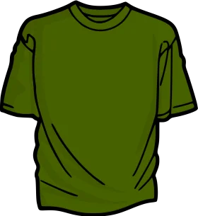 Olive Green Basic Short-Sleeve T-Shirt Simple Clipart Design