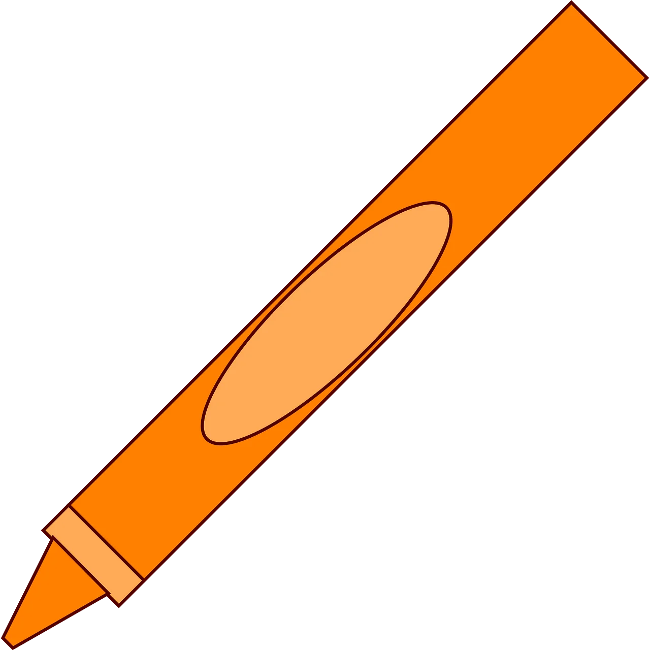 Orange Wax Crayon Clipart: Bright and Bold Drawing Tool for Creative Expression