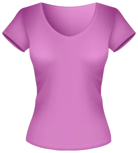Pink Scoop Neck Women's Short Sleeve T-Shirt Clipart Illustration Design