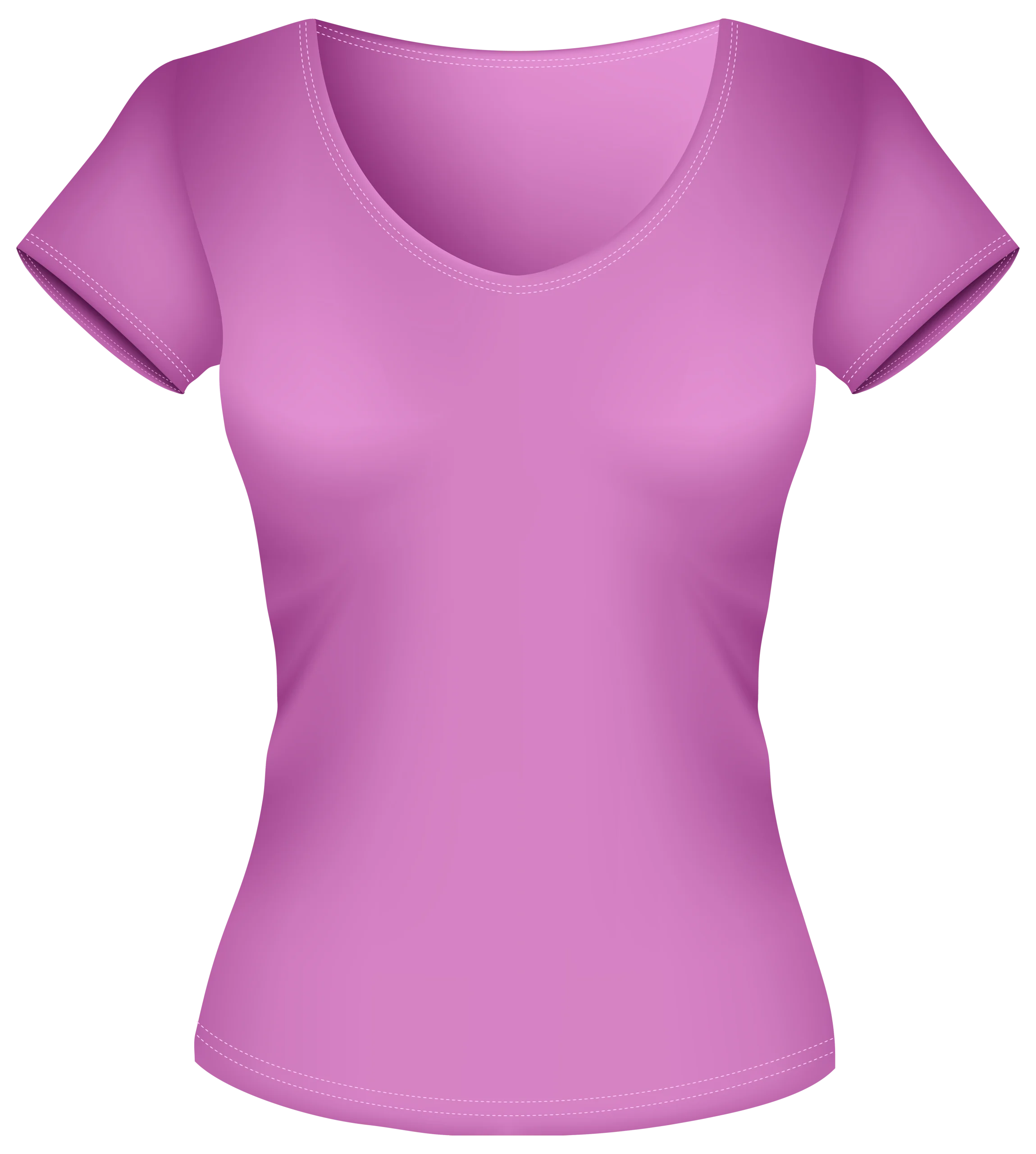 Pink Scoop Neck Women's Short Sleeve T-Shirt Clipart Illustration Design