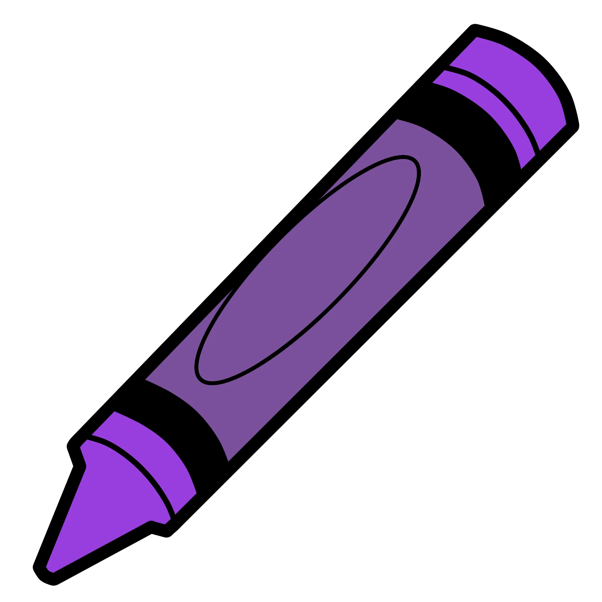 Purple Crayon Clipart: A Simple and Elegant Drawing Tool Illustration