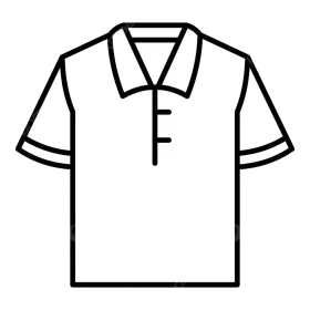 Simple Classic Short-Sleeve Polo Shirt Minimalist Clipart Design