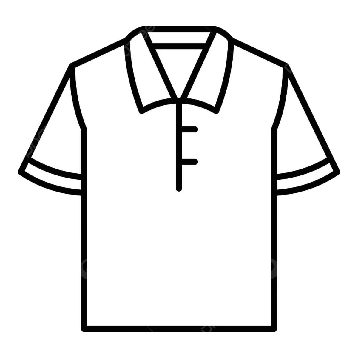 Simple Classic Short-Sleeve Polo Shirt Minimalist Clipart Design