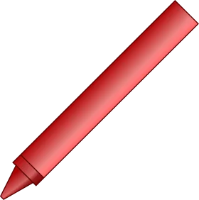 Single Bold Red Crayon Clipart Illustration with Smooth Gradient Shading