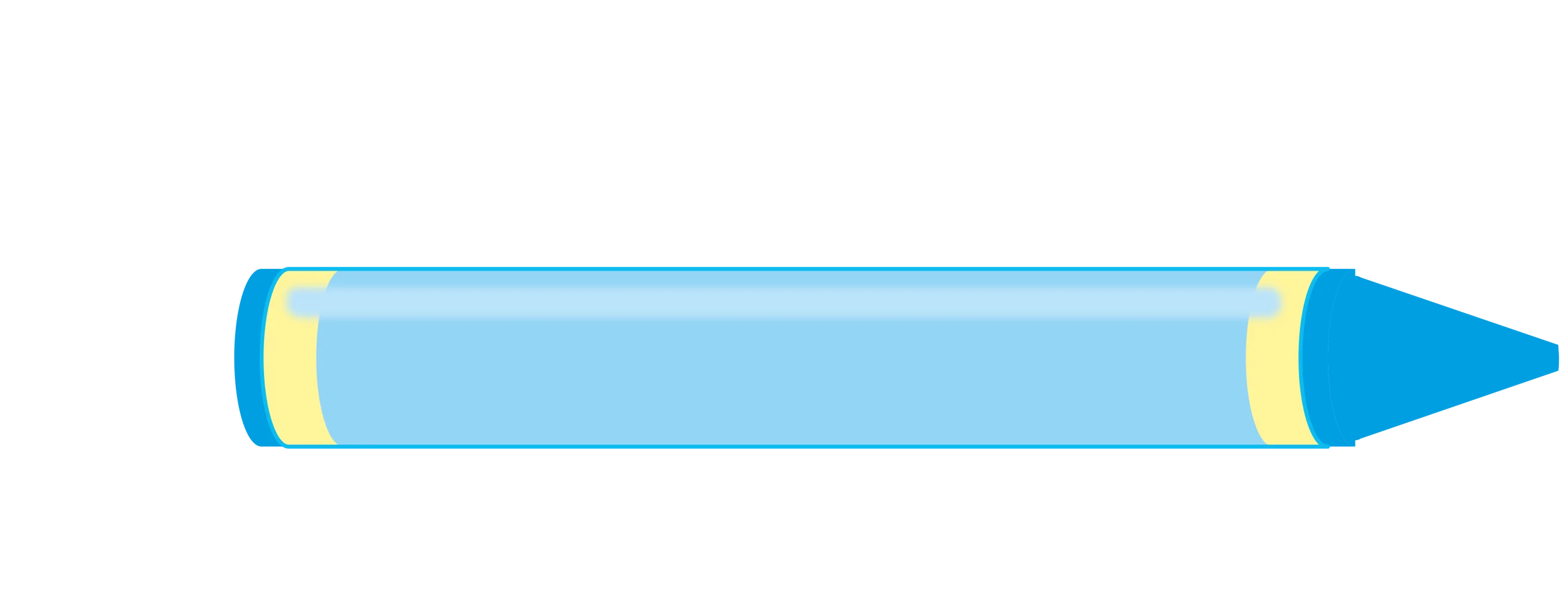 Sky Blue Crayon Clipart: Simple and Sleek Illustration for Creative Design