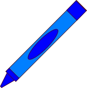 Sleek Azure Blue Crayon Clipart Illustration for Creative Design Projects