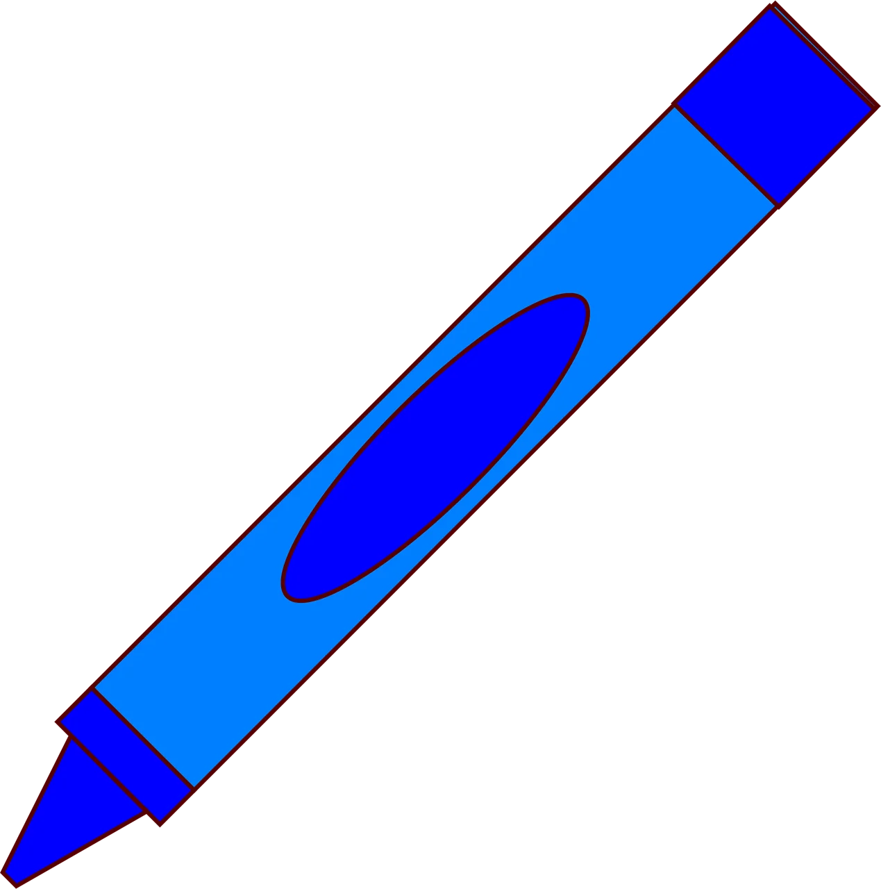 Sleek Azure Blue Crayon Clipart Illustration for Creative Design Projects