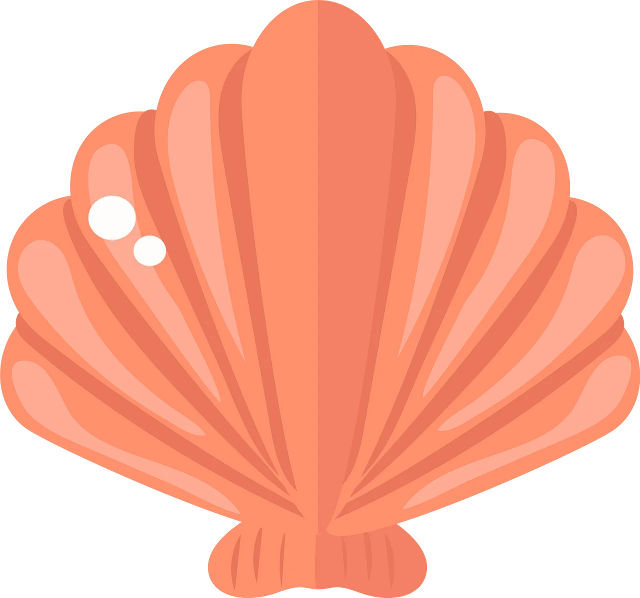 Soft Coral Seashell Clipart: Elegant Nautical Design with Smooth Curves