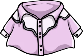 Soft Pastel Pink Button-Down Short Sleeve Shirt Clipart Illustration