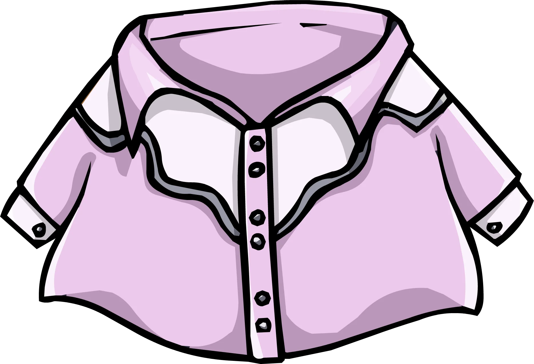 Soft Pastel Pink Button-Down Short Sleeve Shirt Clipart Illustration