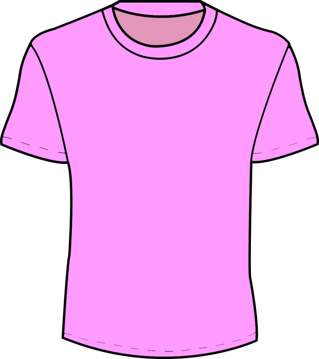 Soft Pink Basic Short-Sleeve T-Shirt Clipart Design Template