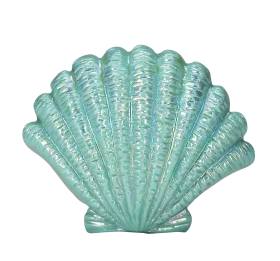 Tranquil Aquamarine Seashell Clipart with Delicate Textured Patterns