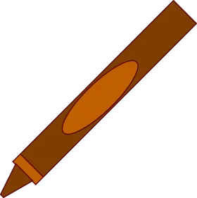 Warm Earthy Brown Wooden Crayon Clipart with Gentle Oval Accent