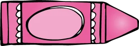Whimsical Pink Crayon Clipart with Decorative Scalloped Edges and Blank Label