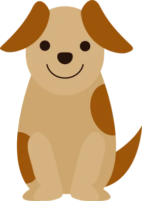 Adorable Cartoon Puppy Clipart: Cute Simplified Canine Character Design