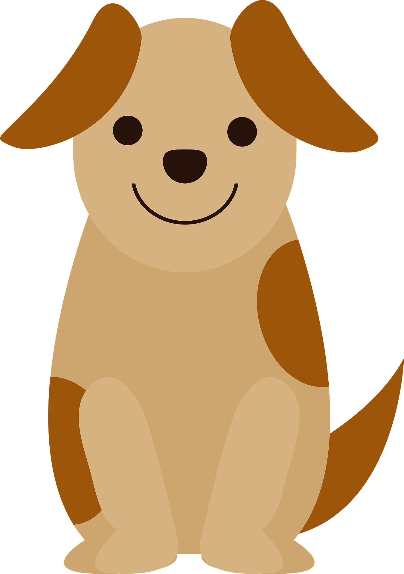 Adorable Cartoon Puppy Clipart: Cute Simplified Canine Character Design