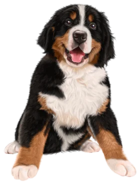 Adorable Bernese Mountain Dog Puppy Sitting Cute Canine Clipart Illustration