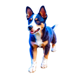 Adorable Blue and Tan Basenji Puppy Clipart Illustration with Playful Pose