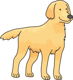 Adorable Golden Retriever Puppy Cartoon Style Clipart Illustration