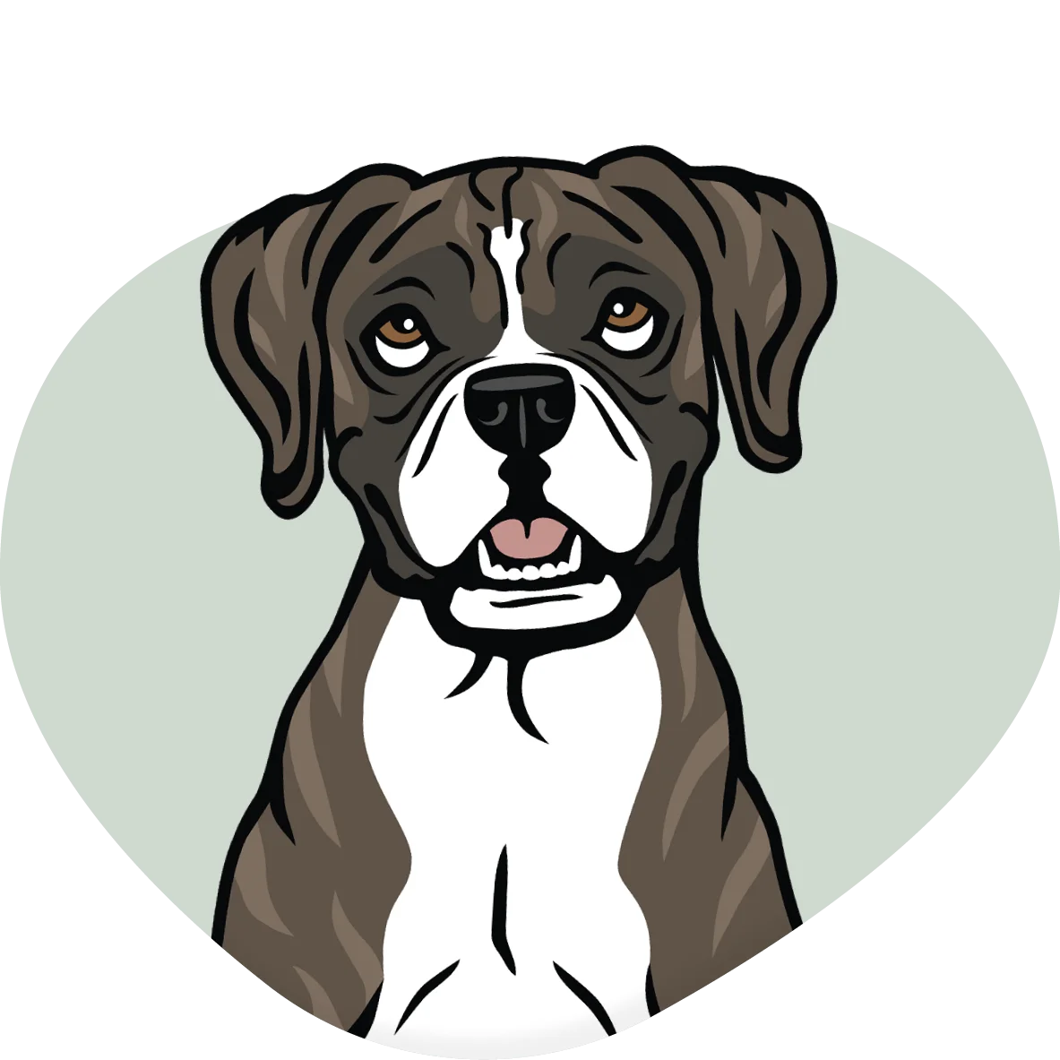 Charming Boxer Dog Illustration Clipart with Soft Pastel Background