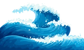 Dynamic Ocean Waves Clipart - Swirling Blue Seascape Graphic Design Element