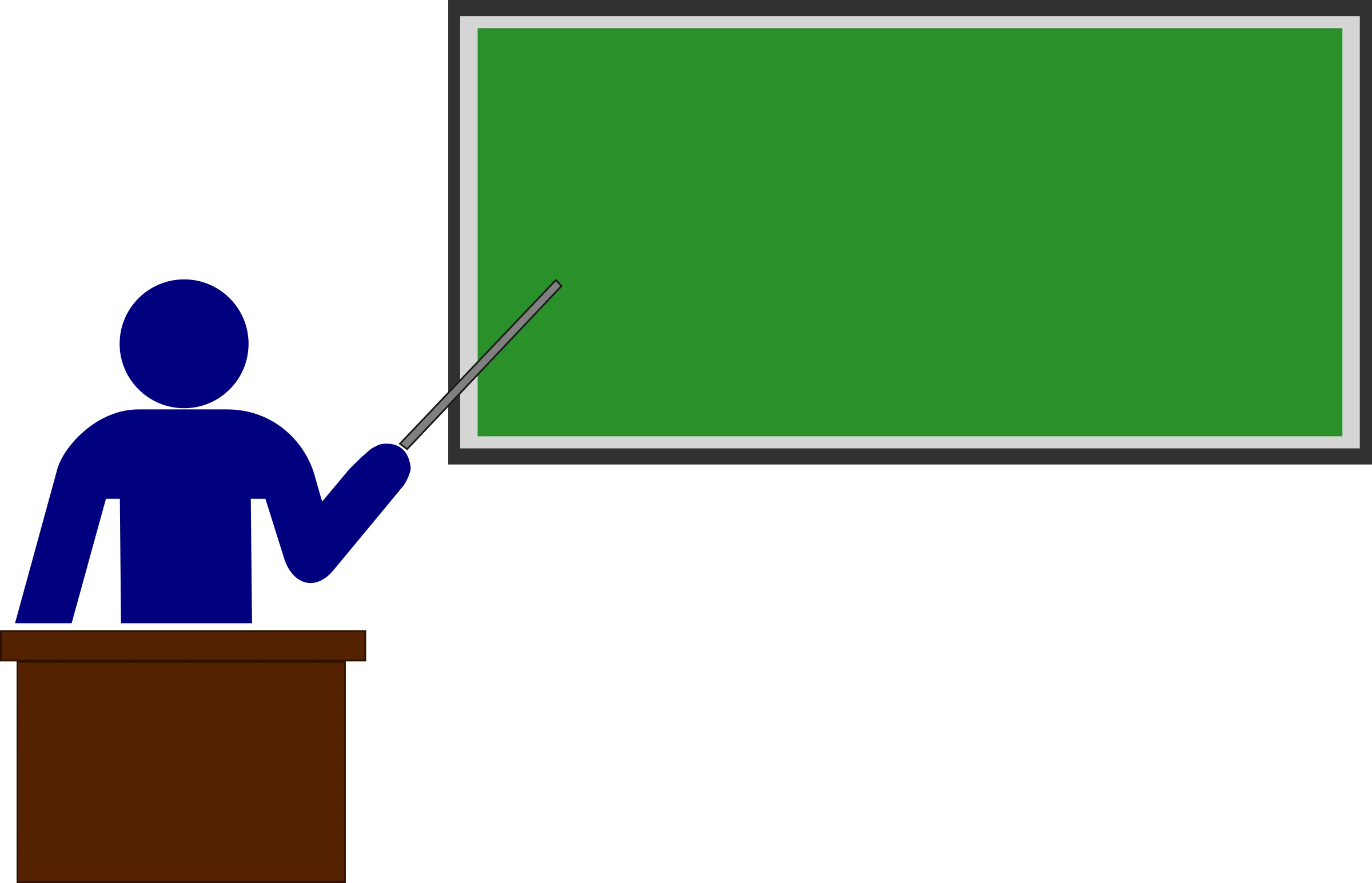 Educational Classroom Presentation Clipart with Instructor at Podium
