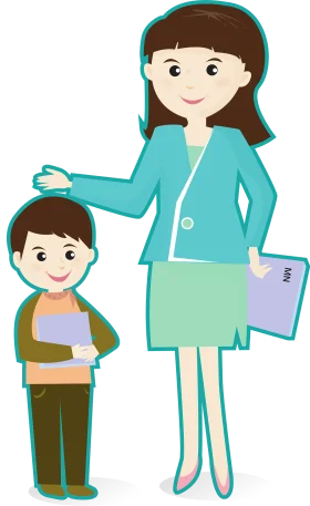 Educational Interaction Clipart: Teacher and Student Learning Moment