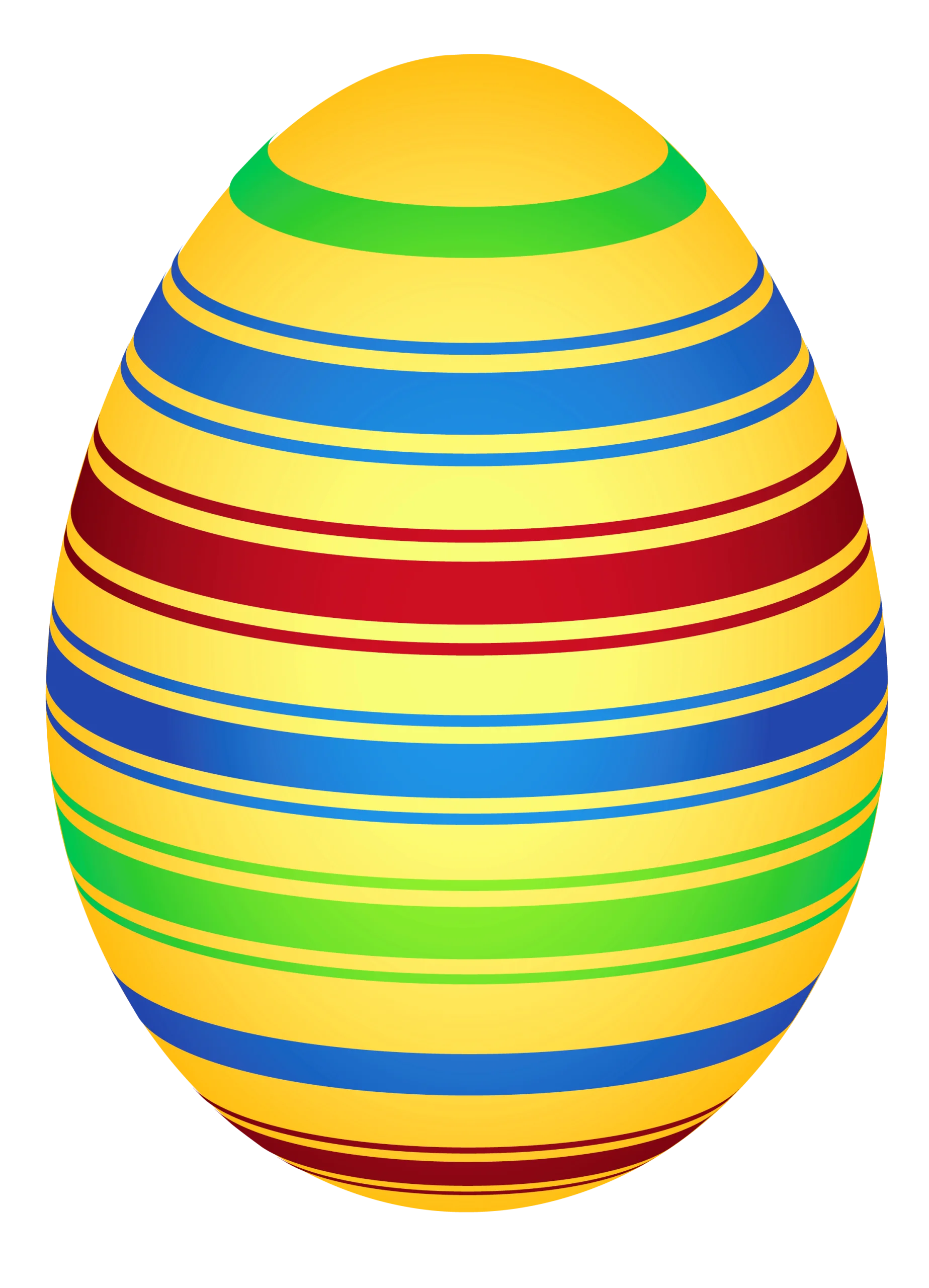 Festive Striped Easter Egg Clipart with Rainbow-Inspired Color Palette