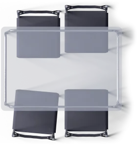 Minimalist Modern Office Furniture Clipart - Sleek Glass Conference Table Set