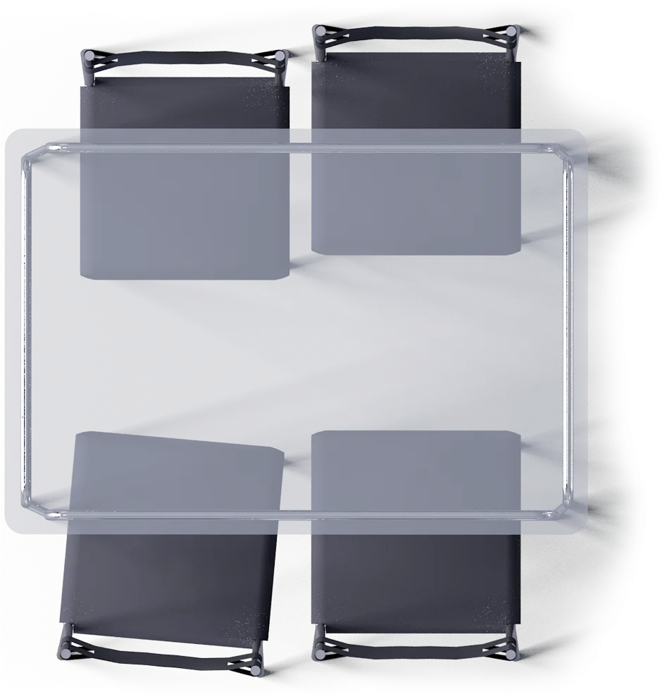 Minimalist Modern Office Furniture Clipart - Sleek Glass Conference Table Set