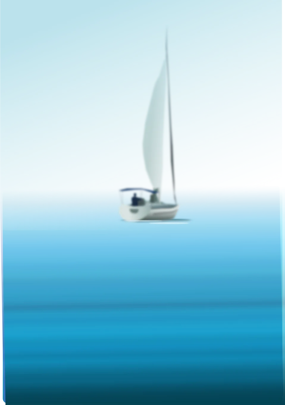 Minimalist Serene Sailboat Gliding Across Tranquil Ocean Waves Clipart Design