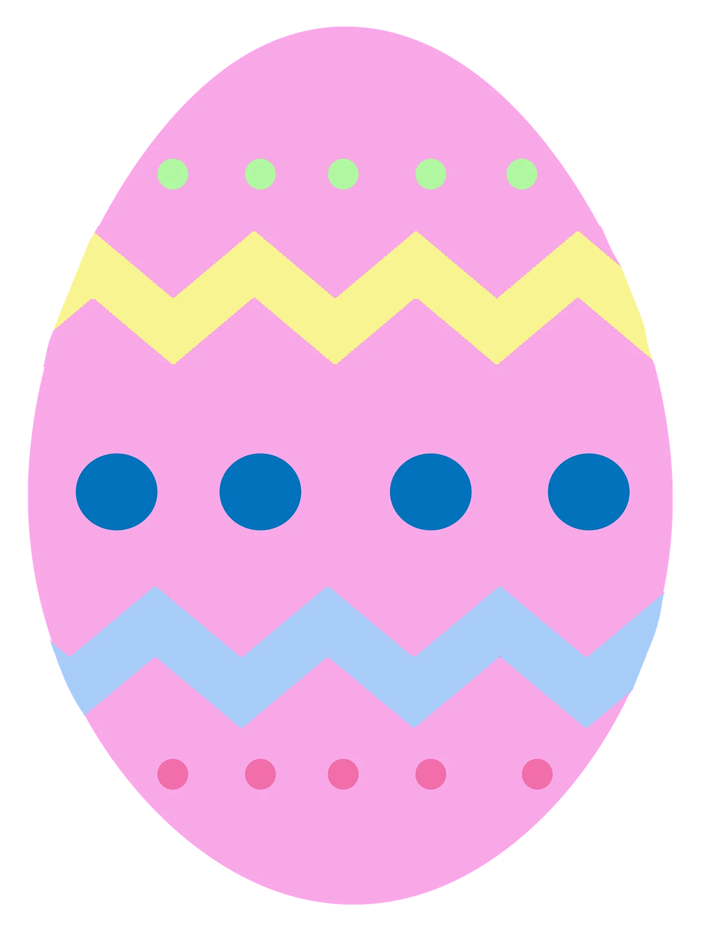 Pastel Easter Egg Clipart with Zigzag Patterns and Playful Color Palette